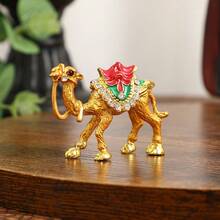 1 Piece Small Camel Craft Ornament - Retro Jewelry Box Trinket Storage Organizer, Exquisite Home Desktop Decor, Suitable For Daily Use, Valentine's Day Gift, New Year Gift, School, Home Use, Outdoor Activities, Gift For Friends - 4023 Camel Jewelry Box (Gold) - View 2