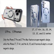 适用于三星 Galaxy A06 A16 A26 A36 A56 S25 Ultra S24 Ultra S25 FE 的磁吸透明手机壳，内置摄像头镜头保护膜，采用奢华电镀软 TPU 材质，透明防震超薄保护套，也兼容 17/16/15/14/13/12/11 系列、17 Pro Max，圣诞礼物，国际版，非国内版 - 遠峰藍 - 查看 9