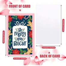 Weihnachtsgrußkarten - mit Blumenmuster, personalisierte Feiertags-Karten. Geeignet für Freunde, zum Ausdruck von Feiertags-Dankbarkeit und Glückwünschen, mit thematischer Inspiration, auch als Weihnachtsgeschenkkarten verwendbar