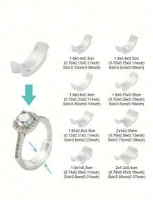 8/16 件树脂戒指调节器隐形戒指尺寸调节垫适用于松散的戒指，适合所有手指尺寸隐形戒指尺寸器适用于松散的戒指 - 多种手指尺寸，舒适且具有保护性的戒指调整 - 调节透明收紧器调整尺寸工具珠宝保护器适用于松散的戒指戒指调节器适合任何戒指，各种尺寸的戒指调节器适合女士 - 彩色 - 查看 4