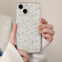 Funda Ultra-Delgada a Prueba de Golpes y Resistente a las Manchas, Funda de Teléfono Transparente con Patrón Floral Azul Adecuada para Galaxy S24 Ultra/S24 Plus/S24/S23 Ultra/S23 FE/A55/A54/A53/A52/A52S/A51/A50/A50S/A35/A34/A33/A32/A24/A23/A22/A21S/A20/A20S/A15/A14/A13/A12/A10S/A05S/A05/A03S/A03, Funda de Teléfono Minimalista y Premium - 1 pieza - Ver 8