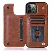 Wavy Checkered Flag Pattern Faux Leather Wallet Case For IPhone 17/16 Pro Max/15/14/13/12/11/ Galaxy Phone Cases|Slim Shockproof TPU With 3 Card Slots|Gift Idea- Replace Your Wallet - màu nâu - Xem 4