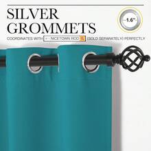 Patio Door Curtain Sound Blocking, Bedroom Privacy Room Divider Curtain Screen Partitions, Thermal Insulated Blackout Closet Sliding Door Curtain (1 Panel, 8.3ft Wide By 7ft Long, Gray) - Peacock Blue - 查看 3