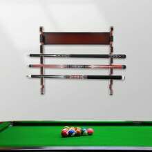 kangten Rainaut 6 Sticks Pool Cue Rack Wall Mounted, Horizontal Storage, Billiard Cue Holder For Play Room, Long Canes And Walking Sticks, Dark Brown LYNICESHOP Wall-Mounted Billiard Cue Rack, 6-Cue Billiard Rack, Wooden Billiard Cue Stand, For Storing Pool Cues, Fishing Rods, Golf Clubs (6-HOLE WALL-MOUNTED) - Brown - View 2