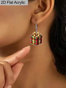 925 Silver 2D Tablet, 1 Pair Of Cartoon Santa Claus And Stocking Pendant Earrings - Red And White Earrings, Suitable For Women's Christmas Clothing, Christmas Gifts, Women's Autumn And Winter Jewelry, Fashionable Pendant Earrings - Autumn Design, Stainless Steel Hooks, Perfect For Thanksgiving, Holiday Shoppers, Daily Wear, Music Festivals