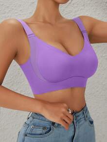 Bộ 4 chiếc áo ngực không dây liền mạch EssElegance có móc cài sau có thể điều chỉnh thoải mái cho nữ mùa thu - Nhiều màu - Xem 5