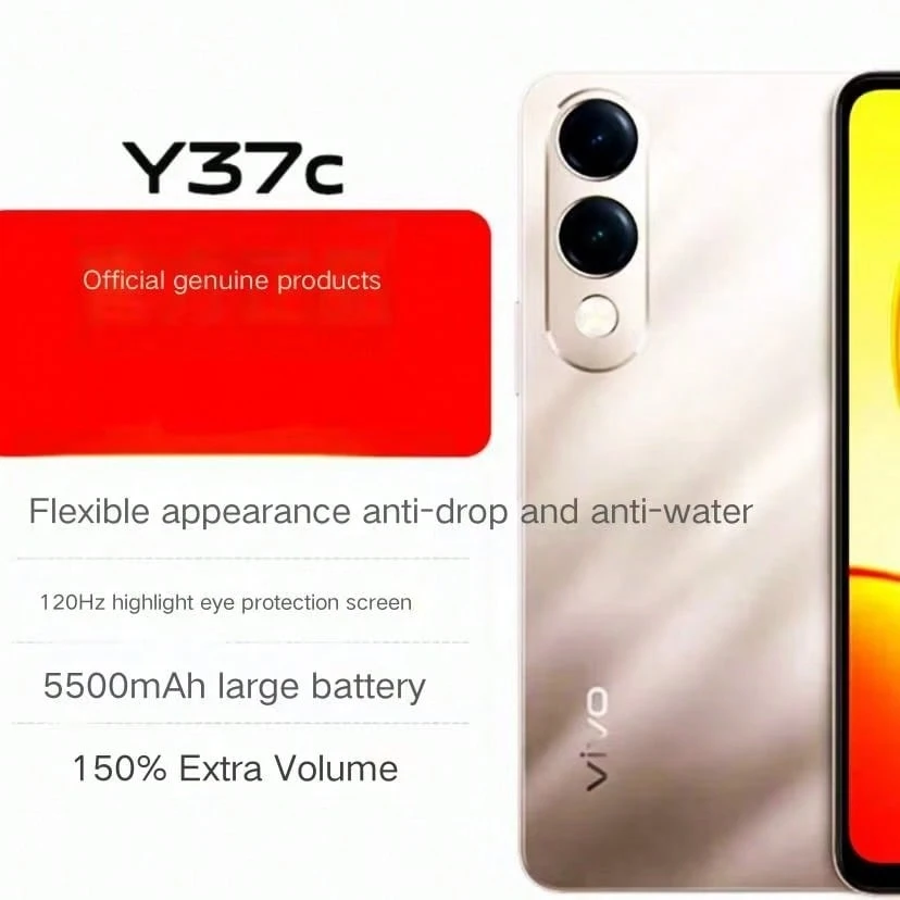 vivo Y37c 5500mAh 大电池 AI 智能手机，全球语言 - 金色 - 查看 1