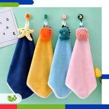 Pack 4 Toallas de Mano Coral Fleece 30x30cm - Suaves, Absorbentes y Decorativas para Cocina y Baño Multicolor - Multicolor - Ver 1