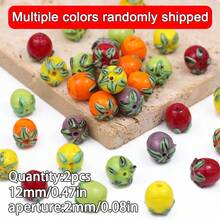 12mm Multi-Color Small Tomato Beads, Fruit Beads, Tomato Glass Beads, DIY Jewelry Making Supplies For Earrings, Bracelets, Necklaces