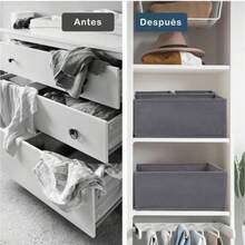 Caja Organizadore De Almacenamiento Ropa Plegable Juego De 6pzas - Gris - Ver 7