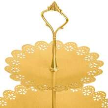 Suwimut 10 Pieces Gold Cake Stand Set Metal Round Cupcake Holder Dert Display Plate Serving Platter Dert Table Stands And Trays Set For Christmas Wedding Birthday Anniversary Tea Party - Vàng - Xem 5