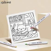 1pc Comfortable Cat Themed Coloring Book, 24 Pages Upgraded Thick Paper, Pearl Paper Cover, 120g Thick Inner Pages, Single-Sided Coloring, DIY Children's Drawing Book, Rich And Exquisite Content, Perfect Gift For Friends And Family On Birthdays, Father's Day, Mother's Day And Other Holiday Parties.