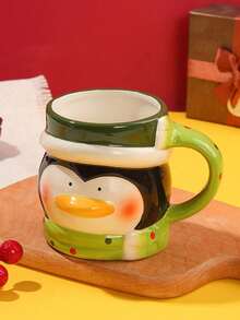 1 pezzo Tazza in ceramica creativa a cartone animato, stile carino da studente, adatta per Natale, tazza per il latte