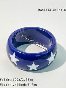 时尚优雅的蓝色树脂手链，性感独特的不对称袖口手镯，适合日常佩戴 - 多色A - 查看 13