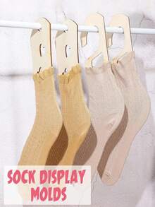 2/4pcs Adjustable Wooden Sock Blockers, Expandable Sock Display Forms, Tall Sock Stretchers, Knitting Sock Measurement Tools, Sock Shaping Clamps, DIY Knitting & Crochet Stretchers, Arts & Crafts And Sewing Supplies, Knitting Tools For Hand Knitted Socks, DIY Sock Accessories, Sewing Accessories, Durable Wooden Craft, Stable Non-Slip - Multicolor - View 3