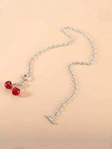 1 Peça Colar de Contas Colorido, Colar de Contas de Cereja Vibrante de Verão, Corrente de Clavícula de Estilo Nicho 2025, Corrente de Pescoço Doce. É adequado para as senhoras usarem durante as viagens, pode ser combinado para uso diário e pode ser dado como presente para familiares e amigos.