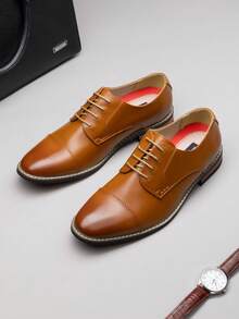 Men's Classic Oxford Shoes Formal Wingtip Lace Up Dress Shoes For Wedding Business Party Banquet Office