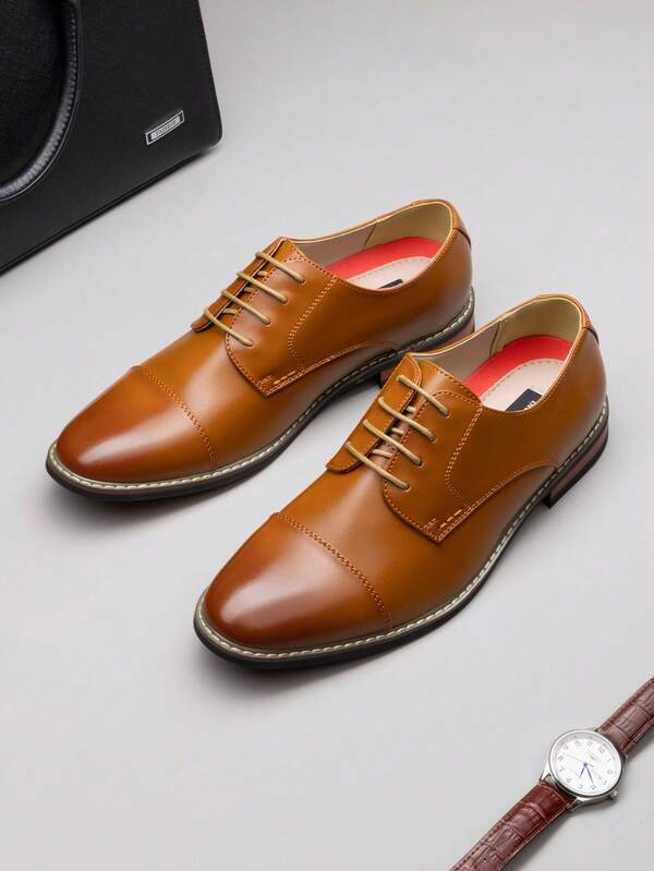 Men's Classic Oxford Shoes Formal Wingtip Lace Up Dress Shoes For Wedding Business Party Banquet Office