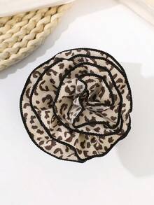 1 pieza Pinza de pelo con estampado de leopardo y flores vintage, adecuada para usar a diario. Pinza de pelo, pinza de mandíbula, pinza de pelo, pinza de pelo, pinza de pelo, accesorio de pelo con flores para mujer para outfits de vacaciones