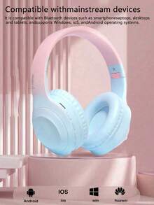 AKKHOO 无线耳机，Jelly 5.0，电池续航时间长，无线电子竞技游戏耳机 - 漸層色粉藍色 - 查看 3