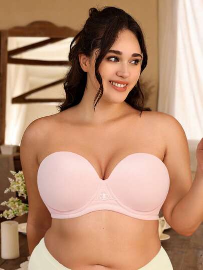 Wingslove Reggiseno push-up senza spalline con ferretto, taglie comode per donna