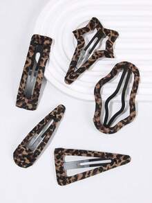 5 szt. wielostylowych spinek do włosów w stylu vintage z nadrukiem w panterkę, wysokiej jakości bezszwowe grzywki i spinki boczne, odpowiednie na wyjścia, sport, imprezy, święta, idealny praktyczny prezent na Walentynki, Święto Dziękczynienia, rocznicę, Wielkanoc, Dzień Matki, urodziny, akcesoria do włosów dla kobiet, akcesoria do włosów, spinki do włosów, spinki do włosów - Lekka kawa - Zobacz 8