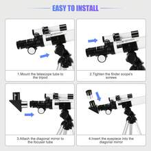 Astronomisches Teleskop, hochauflösendes Sternbeobachtungsteleskop, Primärteleskop, ausgestattet mit einem 45-cm-Stativ, geeignet als Geschenk für Freunde