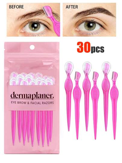 30/24/12/6/3/1 Set Of Eyebrow Trimmer, Safety Trimmer, Mini Trimmer, Easy To Carry, Used For Eyebrow Trimming, Shaving, Razor With Protective Cover, Multifunctional Exfoliating Tool For Removing Facial And Body Hair, Suitable For Travel, Suitable For Both Men And Women. Durable And Long-Lasting, It Is An Essential Tool For Personal Beauty, Christmas, Winter, Pink, Graduation, Birthdays, Holidays