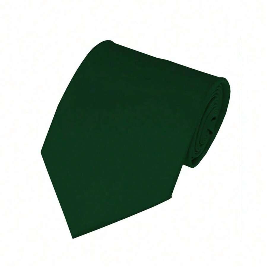 New Hot ! Solid Color Plain Classic Necktie Men's Tie,ZXCFTE - 37-綠色 - 查看 1