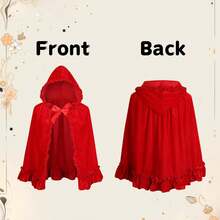 Hooded Velvet Cape Women's Cape Christmas Cosplay Party Fancy Cape