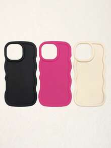 3 件多巴胺波浪纹手机壳，适用于 和 Galaxy 16、16 Pro Max、16 Pro、16 Plus，白色、黑色、粉色 - 彩色 - 查看 15