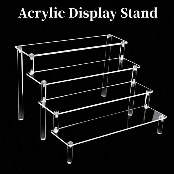 1pc Acrylic Display Stand, Clear Perfume And Cosmetic Display Rack, Toy Display Stand, Handmade Anime Car Model Blind Box Storage Display Rack, Suitable For Product Collection Display, Christmas, Halloween Gifts