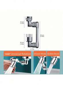 1pc 1440° Rotating Faucet Extender, Mechanical Arm Faucet Extender, Anti-Splash Faucet, Made Of High-Quality ABS Material, Suitable For Bathroom, Kitchen And Toilet