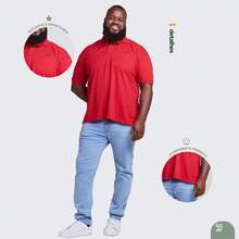 Men's Plus Size Cotton Polo Shirt - Red - View 5