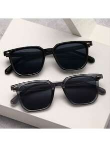 半副男士塑料几何经典永恒眼镜组合，适合街头摄影、休闲佩戴、节日礼物、户外休闲活动配饰