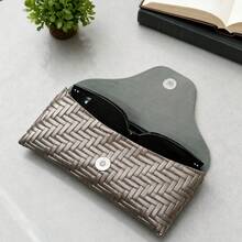 Woven Pattern Multicolor Eyeglass Case, Crafted With Exquisite Weaving Technique Presenting Unique Textured Patterns, Available In Black, Pink, Red And More, Securely Holds Glasses, Compact And Fashionable, Provides Thoughtful Protection For Eyewear