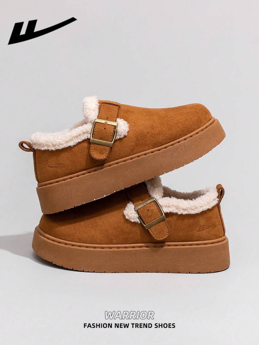 WARRIOR 1 双女式保暖内衬厚雪地靴，2025 秋冬新品，一脚蹬设计，厚底，时尚短筒靴，户外冬季鞋，保暖