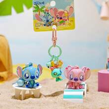 迪士尼《星际宝贝》夏日海滩系列“三个好朋友”PVC吊坠，可爱史迪奇、安琪儿和史克朗普挂件，耐用防水PVC材质，萌趣海滩主题迷你饰品，完美装饰包包和钥匙，动漫迷收藏礼物，跨境热门卡通饰品 - 綠色 - 查看 3