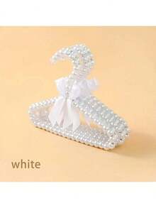 3PCS Fashion Faux Pearl Hanger, Mini Small Hanger, Elegant Bow Hanger, Pet Clothes Hanger, Household Space Saving Storage Organizer For Bedroom, Closet,Wardrobe,Home,Dorm