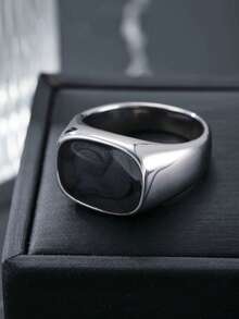 Men's Stainless Steel Ring Minimalist Drip Art Hip-Hop Ring Exquisite Elegant Men's Jewelry Suitable For Daily Wear Holiday Gift