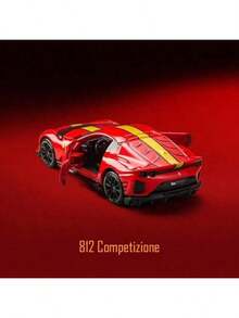 Burago 1:64 Escala Modelo de Coche de Carreras de la Serie , Miniatura de Coche Réplica Fundida para Niños, Modelo de Coche Coleccionable de Aleación Pequeño, Regalo de Navidad, Año Nuevo y Cumpleaños - 812 COMPETICIÓN-ROJO - Ver 3