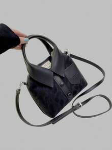 DareSee 1 Piece Bag, Shaped Bag, Pu Fabric With Long Strap Shoulder Bag Satchel, Hot Girl Style, Clothing Bag Unique Stylish Women's Handheld Bag With Simple Shirt Design, Small Square Crossbody Bag MusicFest Y2KFest Back To School Autumn Winter Gifts Music Fest - Black - View 3