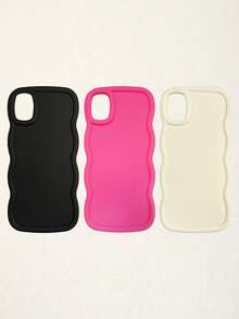 3 件多巴胺波浪纹手机壳，适用于 和 Galaxy 16、16 Pro Max、16 Pro、16 Plus，白色、黑色、粉色 - 彩色 - 查看 38