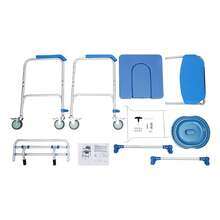 Commode Chair For Toilet Shower Commode Wheelchair Transport Chair Mobility Bedside Toilet 350lbs Better Care Chair - 預設 - 查看 6