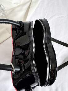 BAILEE Fashionable Personalized Fun Poker Heart Color Blocked PU Leather Three-Dimensional Zipper Style With Chain Decoration Women's Handbag Perfect For College&Work&Commute&Outdoors&Travel&Outings&Shopping&Gifts To Friends