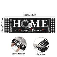 1 miếng lót thấm hút cao su chống trượt, khô nhanh, họa tiết kẻ caro đen trắng Sweet Home, thích hợp cho bồn rửa và vòi nước, quà tặng mùa xuân. - Nhiều màu - Xem 13