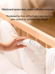 3-Sided Baby Crib Bumper Soft Padded, Children's Splicing Bed High Guard Rail Anti-Collision Anti-Fall Bed Fence, Protects Baby's Head And Body, Infant Bed Rail And Bumper Fabric Cover, Baby Crib Accessories, Nursery Decor, Gift For Boys And Girls - Three-sided Bed Surround - View 9