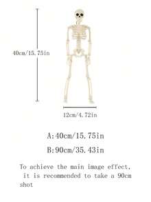 1pc 35in Halloween Skeleton Anatomy, Realistic Human Bone Decoration, Horror Party Prop, Adds Festive Atmosphere To Room, Home, Theme Party, Family Gathering, Outdoor Garden Hanging Decor (Easy To Hang)