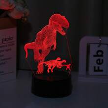 1pc 3D Dinosaur Pattern Night Light - USB Powered With Touch Sensor Control RGB 7-Color Changing, Perfect Small Gift For Family And Creative Home Decor - Multi-color light - View 6