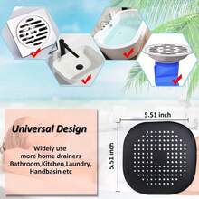 Sewer With Suction Cup, Floor Drain Mat, Kitchen, Bathroom, Anti Clogging Hair Filter